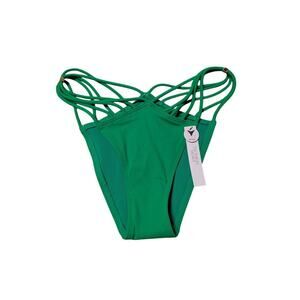 Victoria's Secret Women's Green; Strappy;  Brazilian Bikini Bottoms, Medium; NWT